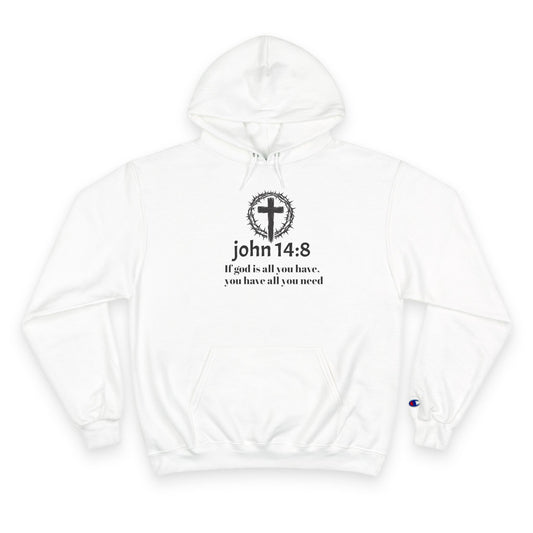 Faith-Inspired Champion Hoodie with Scripture, Religious Gift, Christian Apparel, Inspirational Wear, Bible Verse Clothing