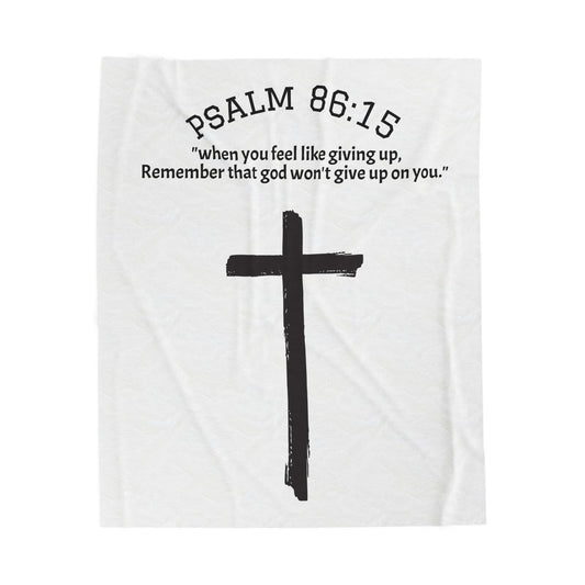 Psalm 86:15 Inspirational Velveteen Plush Blanket, Cozy Comfort Gift, Spiritual Decor, Faith Blanket, Inspirational Home Accessory